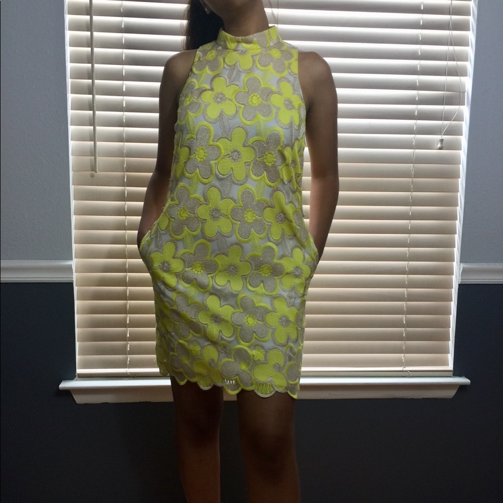 High neck flower power dress